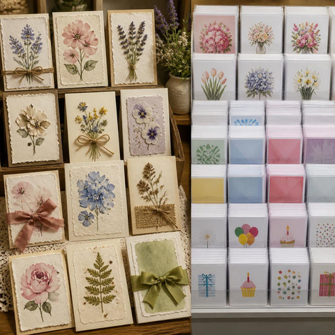 Handmade vs mass-produced greeting cards