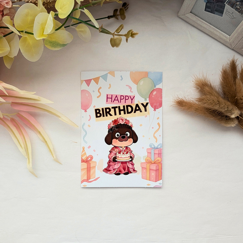 永 | Floral Pup Birthday Card